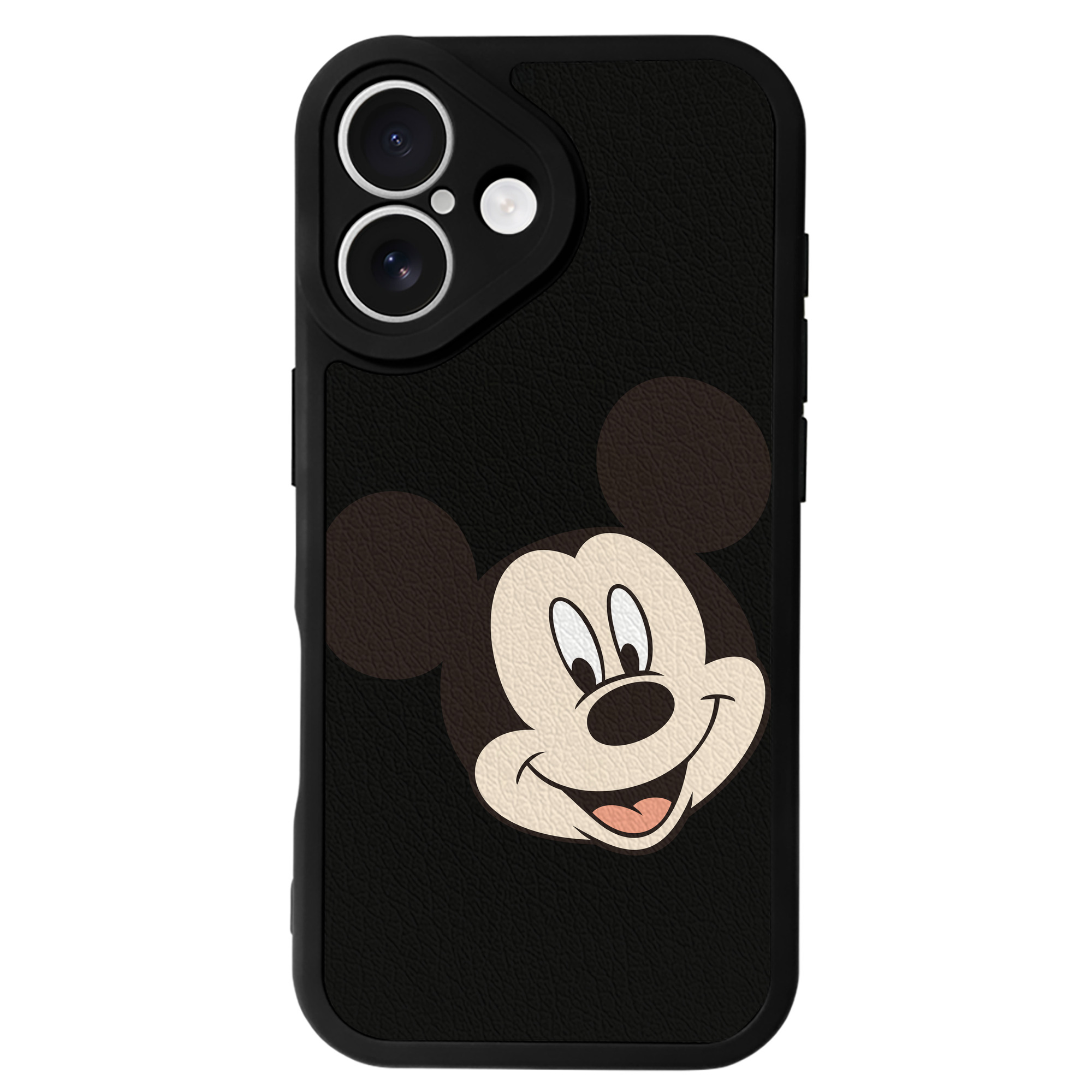（画像用） ミッキーマウス Mickey Mouse 【iPhone 16シリーズ対応】シリコンスマホケース（レザー調） 材質：シリコン